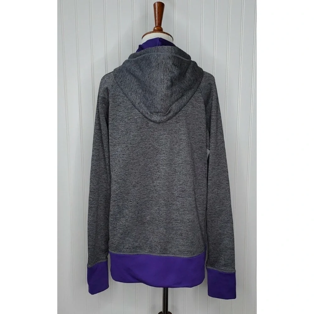 Nike Therma Fit Women's Size Large Pullover Hoodie w/Thumbholes Gray & Purple